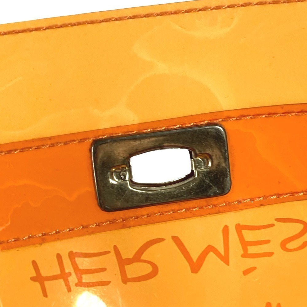 HERMES Vinyl Kelly Bag, Tote Handbag, Vinyl, Women's, Orange - Picture 6 of 16